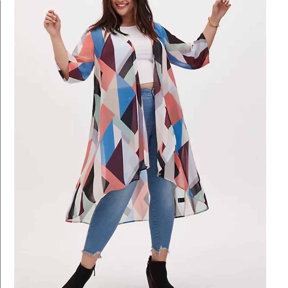 NEW torrid hi/lo chiffon duster/kimono/cover up